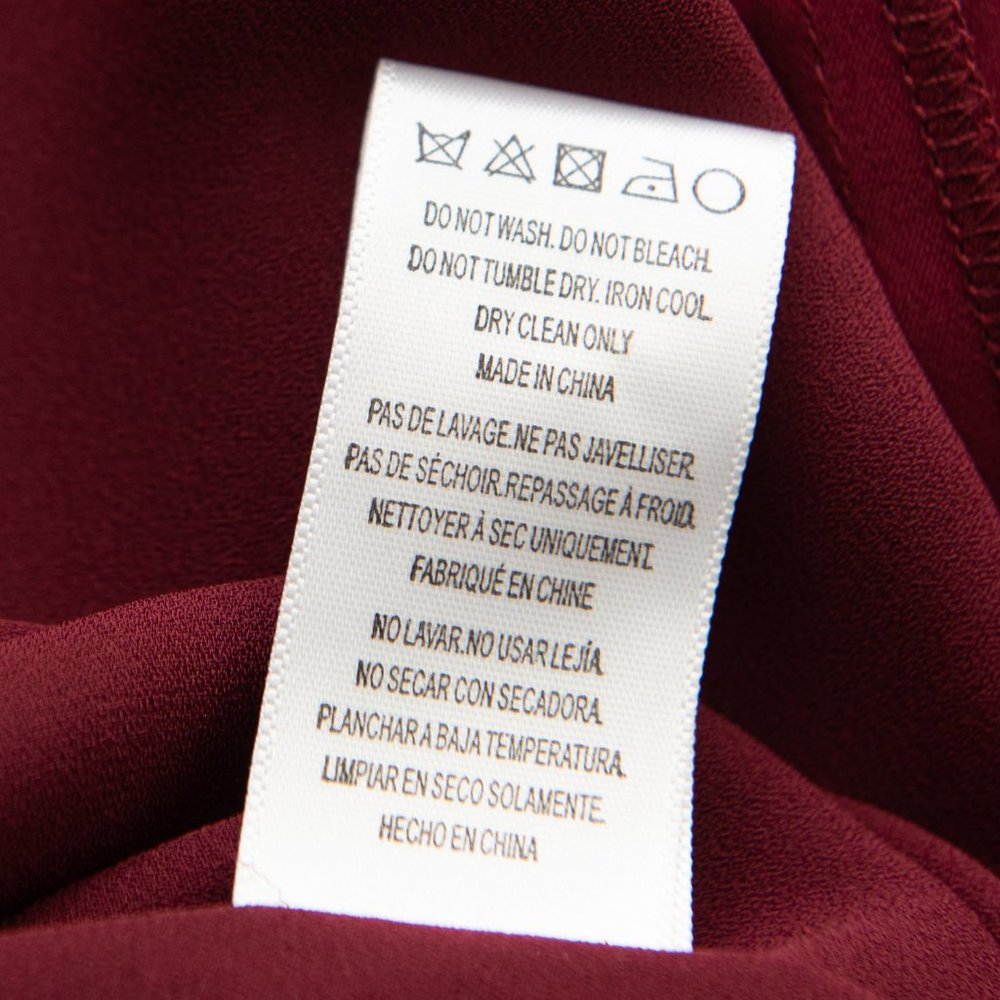 Nicole Miller Artelier Shift Dress Mini Long Sleeve 100% Silk Wine Small New - Picture 6 of 8